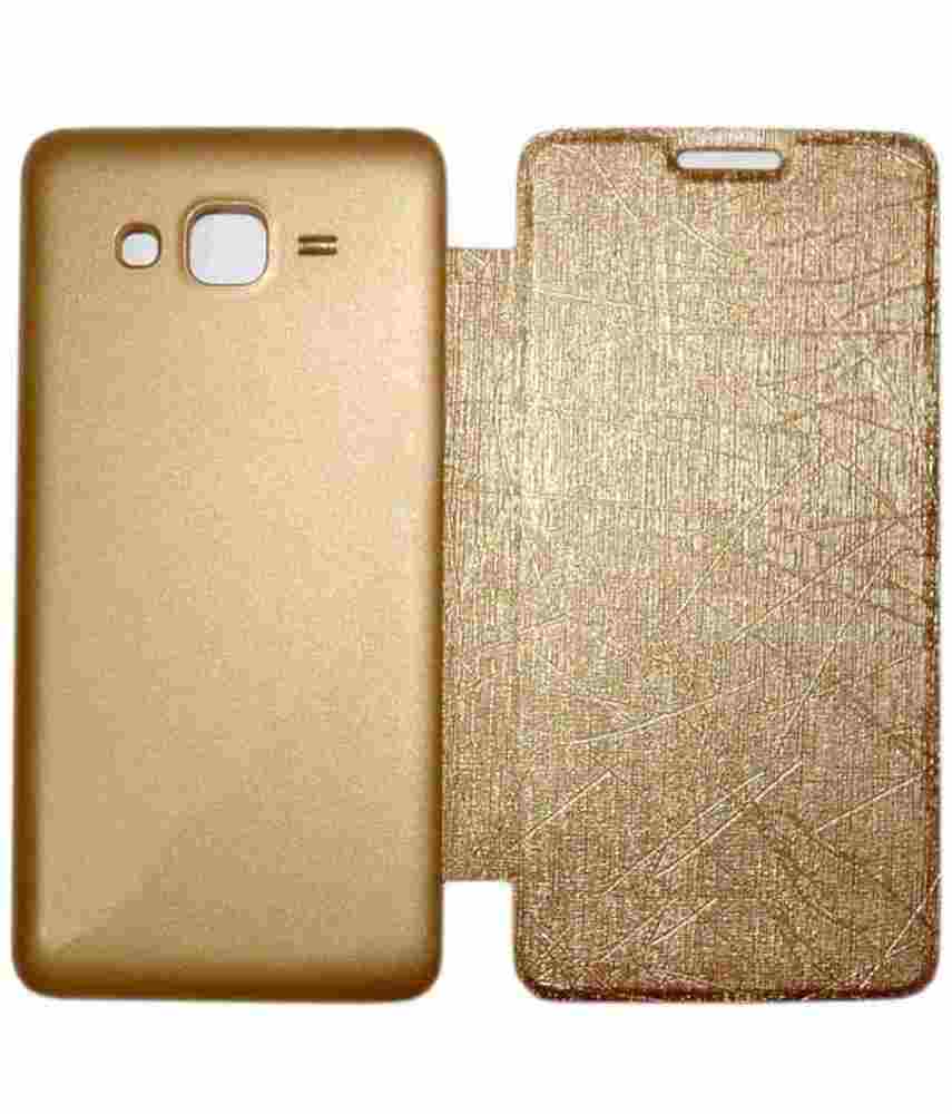 Flip Cover for Samsung Galaxy Grand Prime 4G - Gold Flip Cover for Samsung Galaxy Grand Prime 4G - Gold