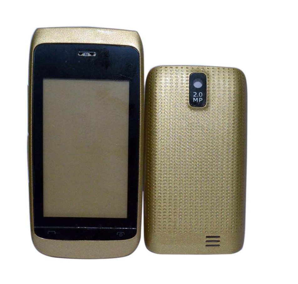 full body housing for nokia asha 308 dual sim gold