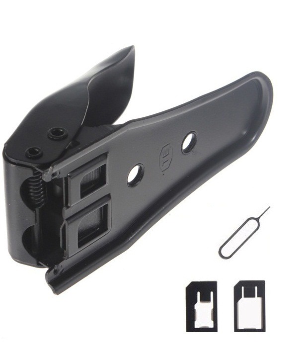 Dual Sim Cutter For Apple iPhone 5 With 2 Adaptors And Sim Ejector Pin Dual Sim Cutter For Apple iPhone 5 With 2 Adaptors And Sim Ejector Pin