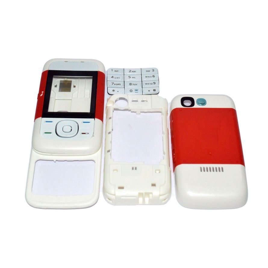 full body housing for nokia 5200 red with white