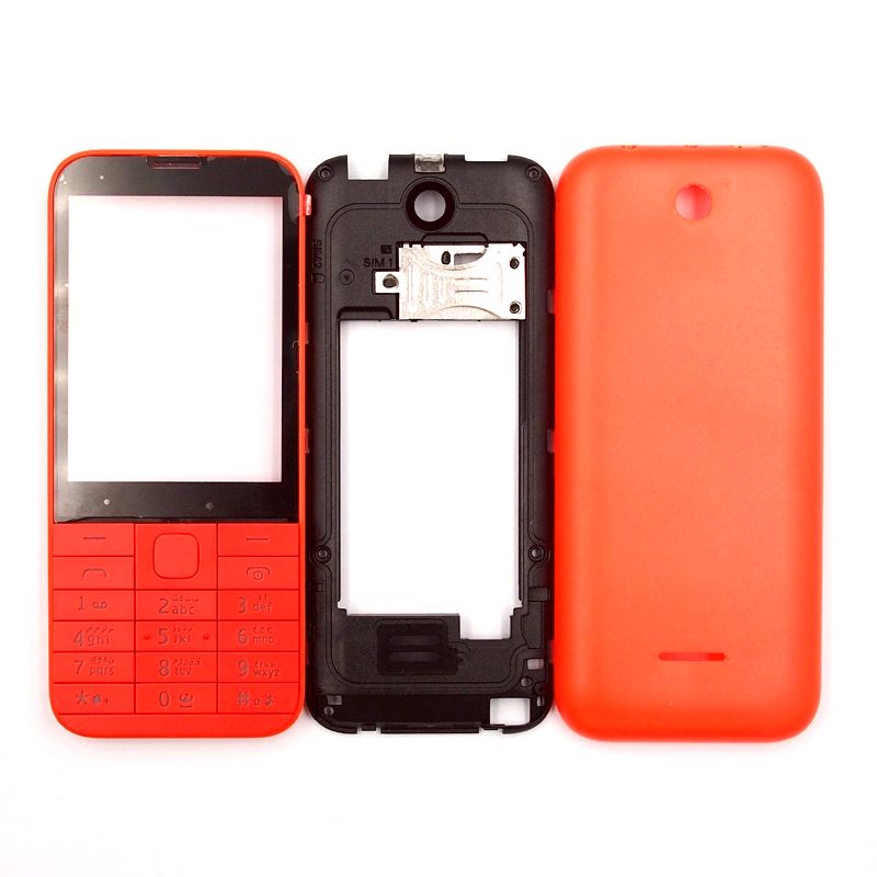 full body housing for nokia 225 dual sim red