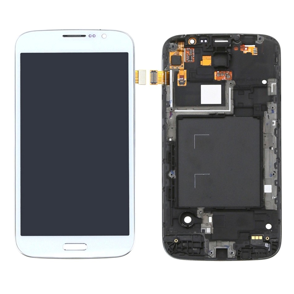 lcd with touch screen for samsung galaxy mega i9152 with dual sim white display glass combo folder