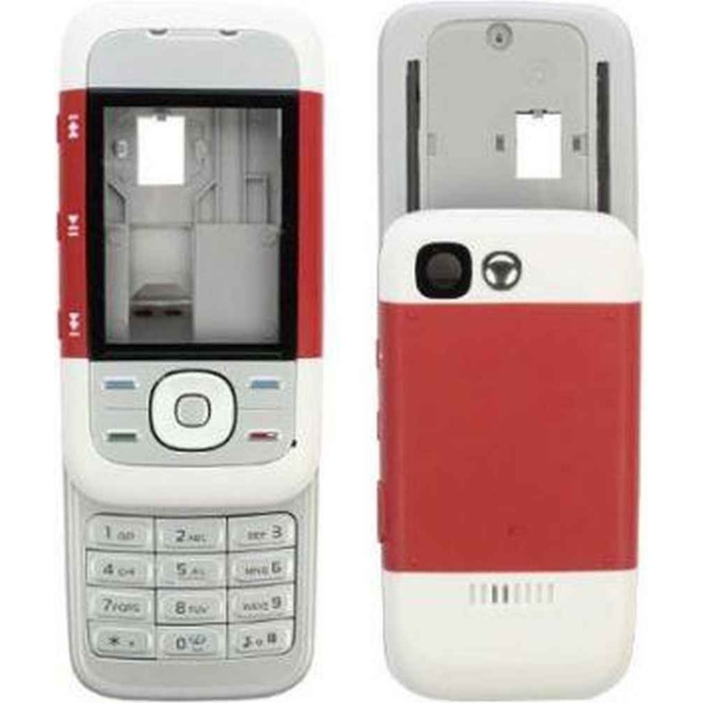 full body housing for nokia 5700 red with white