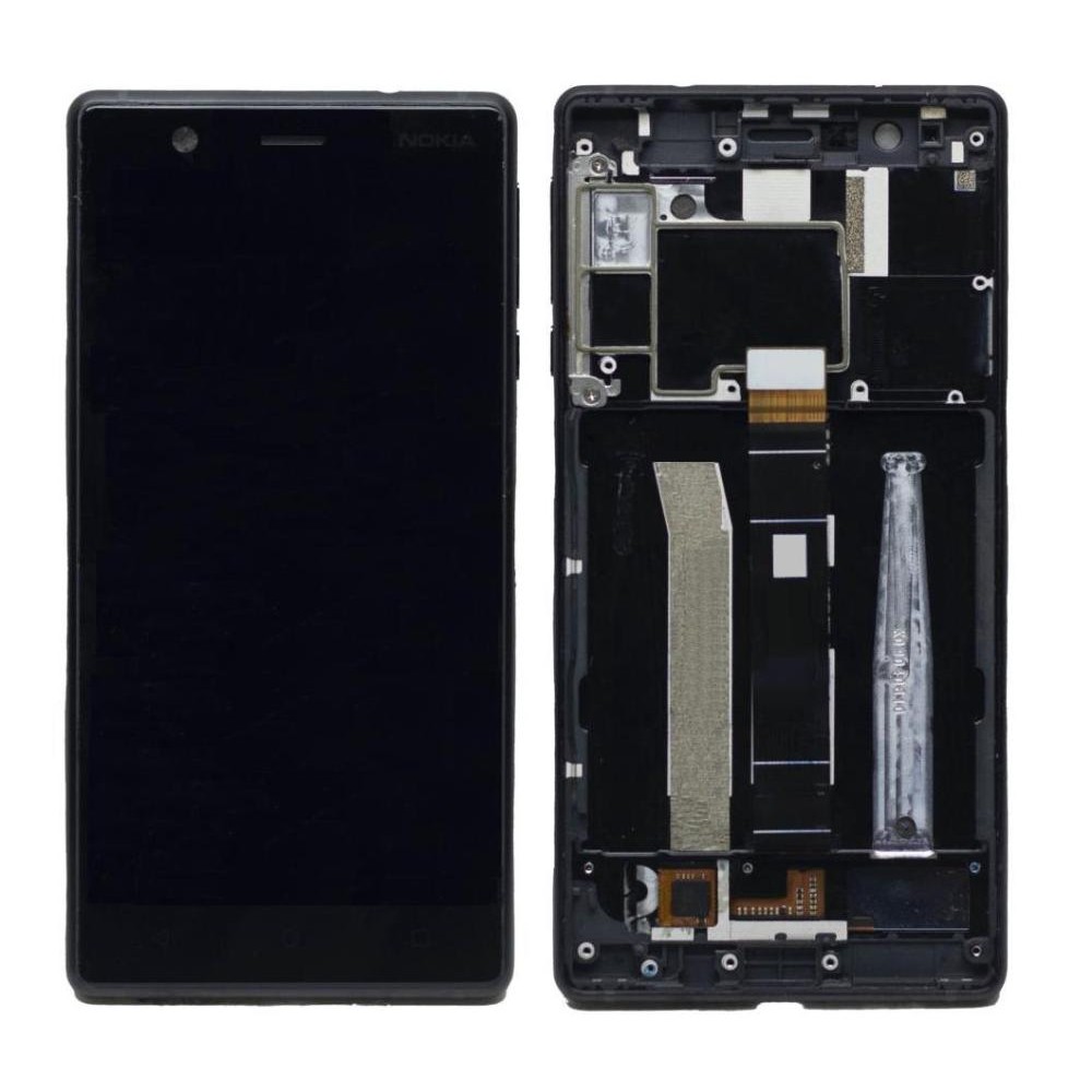 lcd with touch screen for nokia 3 black display glass combo folder