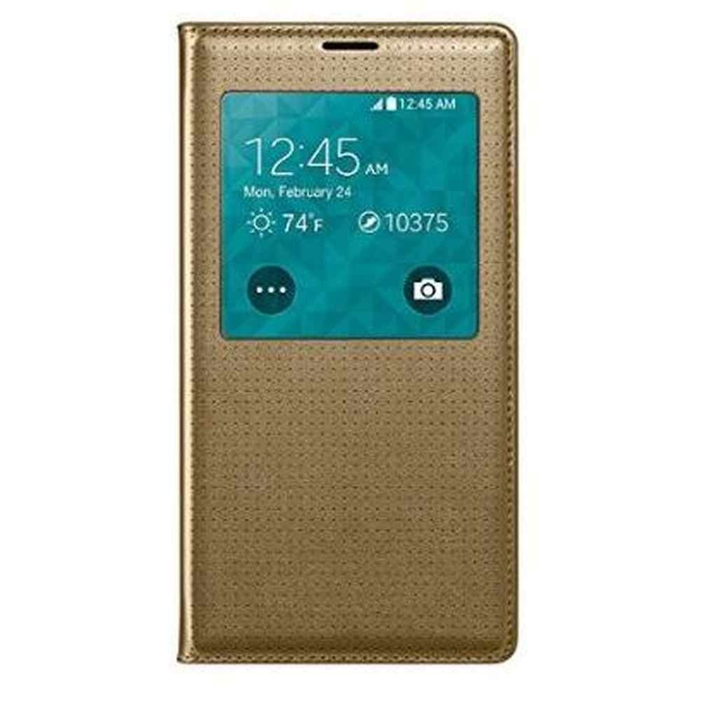 Flip Cover for Samsung Galaxy S5 LTE A G906S Gold