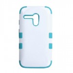 Back Case for Motorola Moto G Dual SIM - White & Cyan