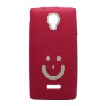 Smiley Back Case for Micromax A74 Canvas Fun Black with Red