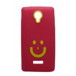Smiley Back Case for Micromax A74 Canvas Fun Red