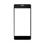 Replacement Front Glass For Panasonic T50 Black By - Maxbhi.com