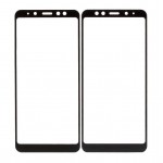 Replacement Front Glass For Samsung Galaxy A8 Plus 2018 Black By - Maxbhi Com