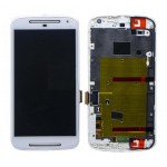 Lcd With Touch Screen For Motorola Moto G2 Dual Sim White By - Maxbhi Com