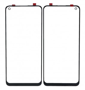 Replacement Front Glass For Realme 8 Black By - Maxbhi Com