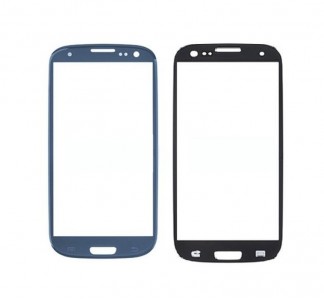 Replacement Front Glass For Samsung Galaxy S3 Blue By - Maxbhi Com