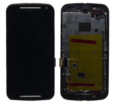 Lcd With Touch Screen For Motorola Moto G2 Dual Sim Black By - Maxbhi Com