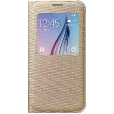 Flip Cover for Samsung Galaxy S6 Edge - Gold