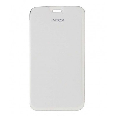 Flip Cover for Intex Aqua Power Plus - White