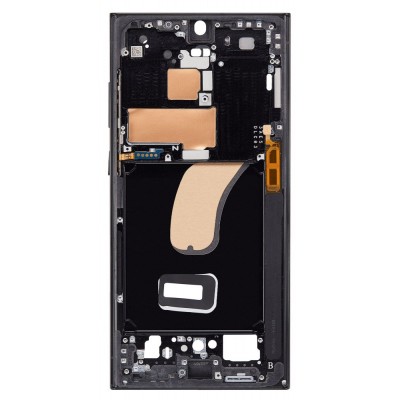 Lcd Frame Middle Chassis For Samsung Galaxy S23 Ultra Black By - Maxbhi Com