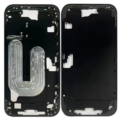 Lcd Frame Middle Chassis For Apple Iphone 16 Plus Black By - Maxbhi Com