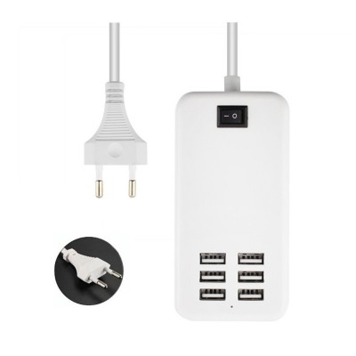 6 Port Multi USB HighQ Fast Charger for Huawei Ascend G610 - Maxbhi.com