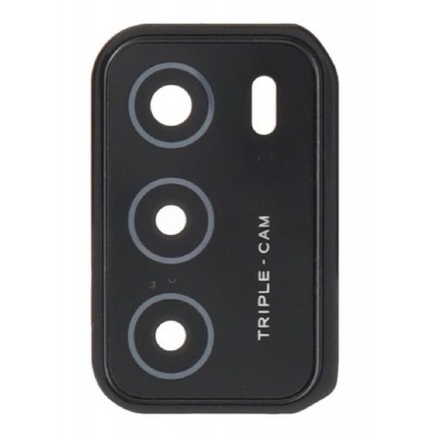 Camera Lens Glass With Frame For Oppo A16 Black By - Maxbhi Com