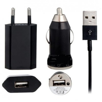 3 In 1 Charging Kit For Zte Blade V7 Lite With Wall Charger Car Charger Usb Data Cable - Maxbhi Com