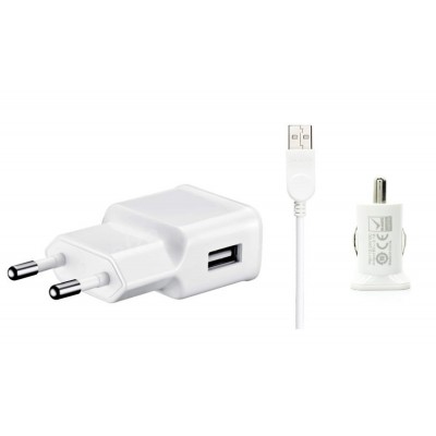 3 in 1 Charging Kit for ZTE 799D with Wall Charger, Car Charger & USB Data Cable - Maxbhi.com