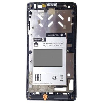 Lcd Frame Middle Chassis For Huawei Ascend G700 White By - Maxbhi Com