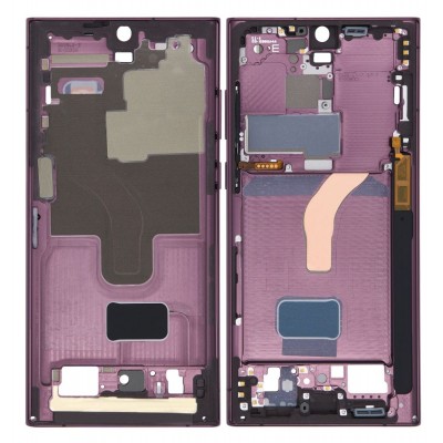 LCD Frame Middle Chassis for Samsung Galaxy S22 Ultra 5G - Purple by Maxbhi.com