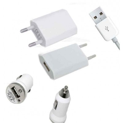 3 in 1 Charging Kit for Micromax X445 with USB Wall Charger, Car Charger & USB Data Cable