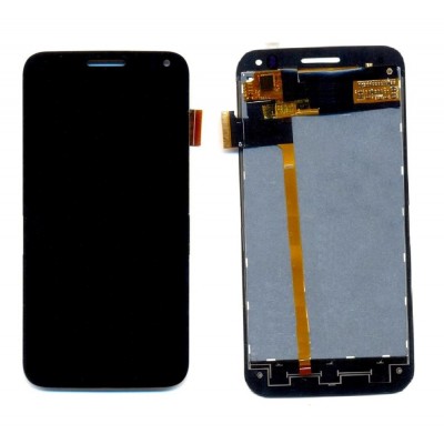 Lcd With Touch Screen For Intex Aqua Curve Mini Black By - Maxbhi Com