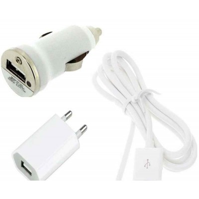 3 in 1 Charging Kit for Karbonn Kochadaiiyaan The Legend 2.4 with USB Wall Charger, Car Charger & USB Data Cable