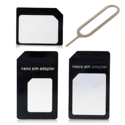 Sim Adapter For Apple iPad 4 Nano Sim to Micro Sim / Regular Sim with Ejector Pin