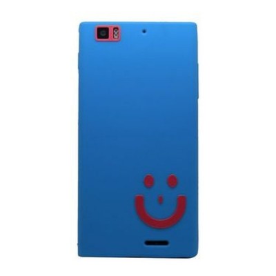 Smiley Back Case for Lenovo K900 Sky Blue