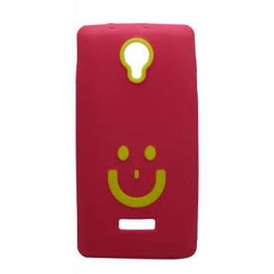 Smiley Back Case for Micromax A74 Canvas Fun Red