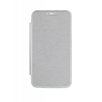 Flip Cover For Lava Iris 404 Flair Silver By - Maxbhi.com