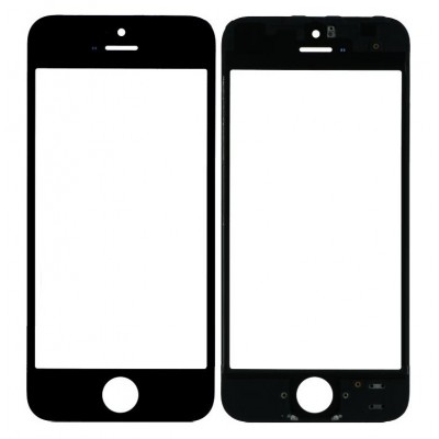 Replacement Front Glass For Apple Iphone 5 Black By - Maxbhi Com