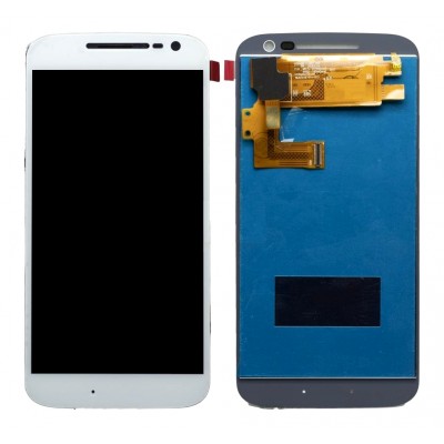 Lcd With Touch Screen For Moto G4 White By - Maxbhi Com
