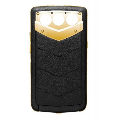 Back Panel Cover For Vertu Constellation Quest Carbon Fibre Gold - Maxbhi Com