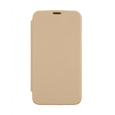 Flip Cover For Micromax Q401 Canvas Pace Mini Gold By - Maxbhi Com