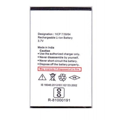 Battery For Intex Force Zx By - Maxbhi Com