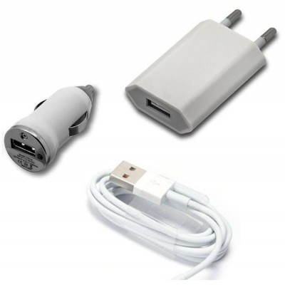 3 In 1 Charging Kit For Lg Nexus 5 With Wall Charger Car Charger Usb Data Cable - Maxbhi Com