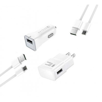 3 In 1 Charging Kit For Earth Sky With Wall Charger Car Charger Usb Data Cable - Maxbhi Com