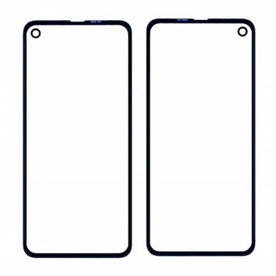 Replacement Front Glass For Motorola One Vision Black By - Maxbhi Com