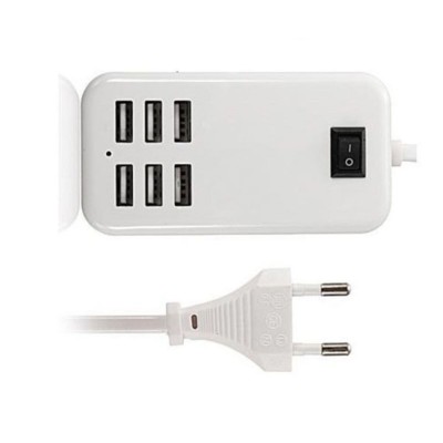 6 Port Multi Usb Highq Fast Charger For Lenovo P2 3gb Ram - Maxbhi Com