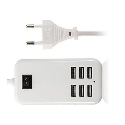6 Port Multi Usb Highq Fast Charger For Lenovo P2 3gb Ram - Maxbhi Com