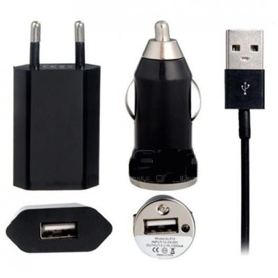3 In 1 Charging Kit For Meizu C9 Pro With Wall Charger Car Charger Usb Data Cable - Maxbhi Com