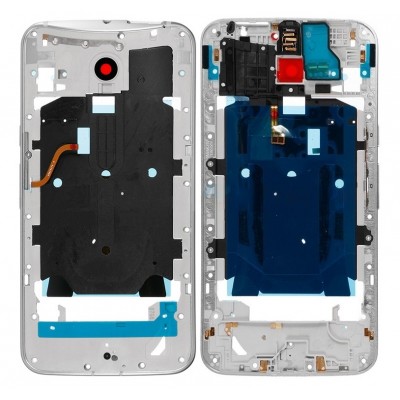 Lcd Frame Middle Chassis For Motorola Moto X Style 32gb White By - Maxbhi Com