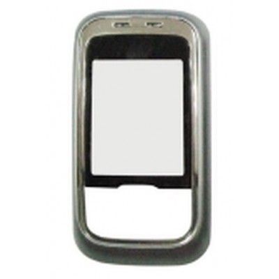 Front Cover For Nokia 6111 Silver With Black - Maxbhi Com