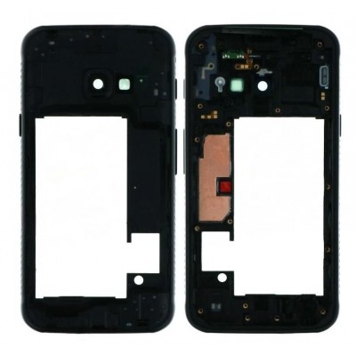 Lcd Frame Middle Chassis For Samsung Galaxy Xcover 4 Black By - Maxbhi Com