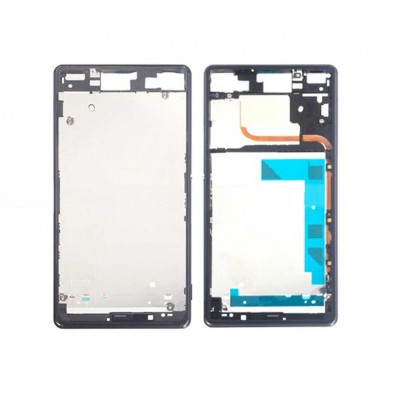 Lcd Frame Middle Chassis For Sony Xperia Z3 Dual D6633 Black By - Maxbhi Com